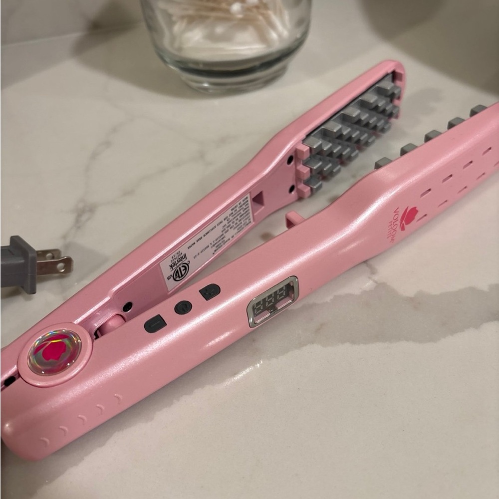 Pink Hair Straightener with Digital Display